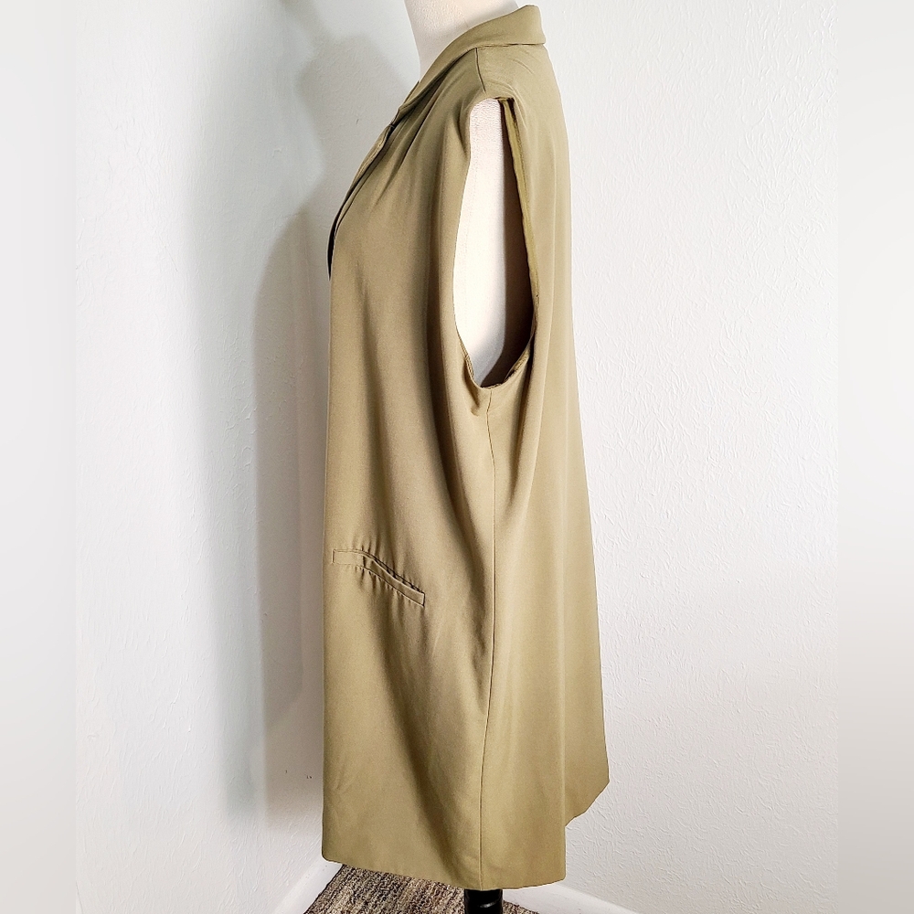 Prologue Beige/Tan Long Sleeveless Vest Jacket, Size XXL - Picture 8 of 12